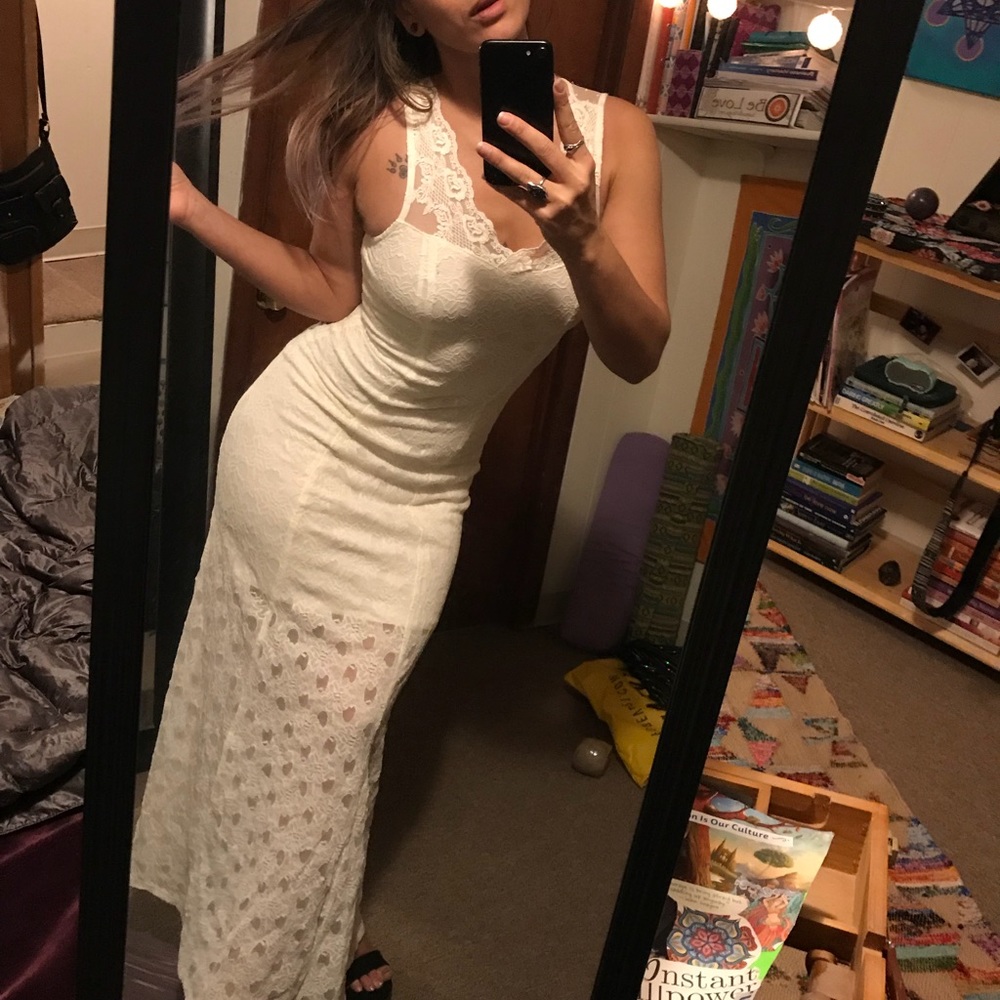 Sexy White Lace Maxi